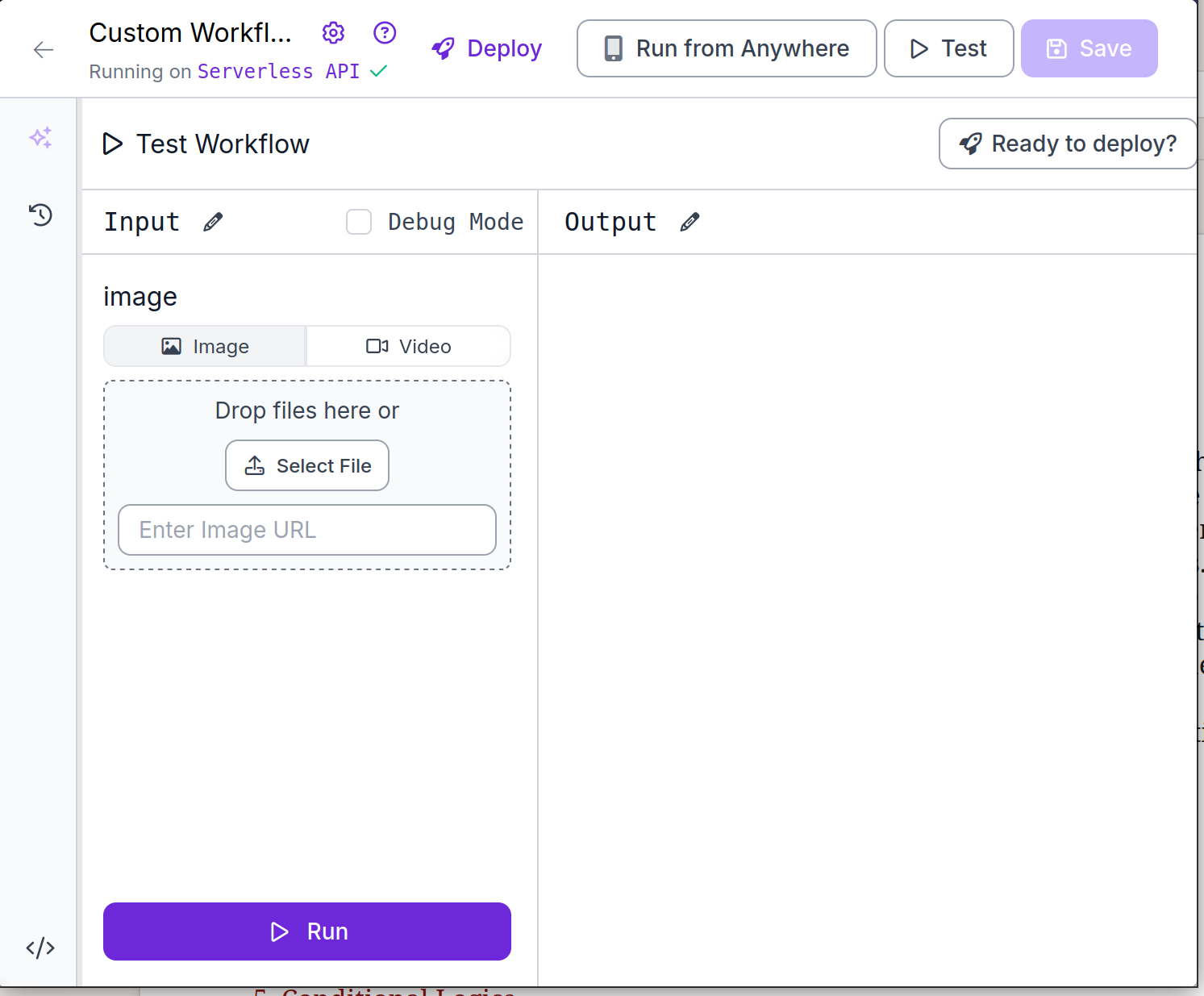 A screenshot of the Roboflow test screen page.
